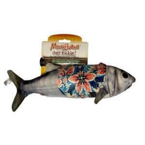 Meowijuana Catnip Fish Toy Interactive Get Kickin' Contains Catnip